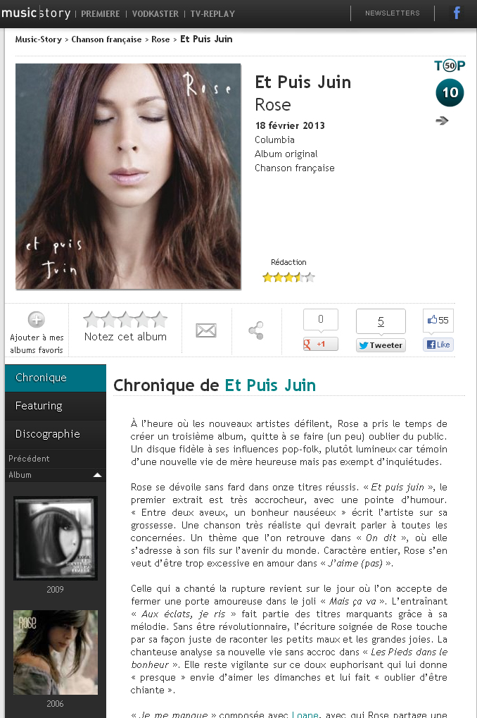 Chronique album (Music Story)