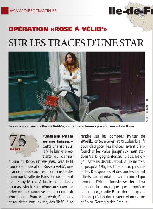 Operation Rose a Velib (Direct Matin)